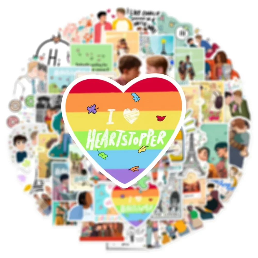 

50PCS TV Show Heartstopper Graffiti Motorbike Helmet Stickers Waterproof Rear Trunk Sticker Motorcycle Body Scratch Cover Decals