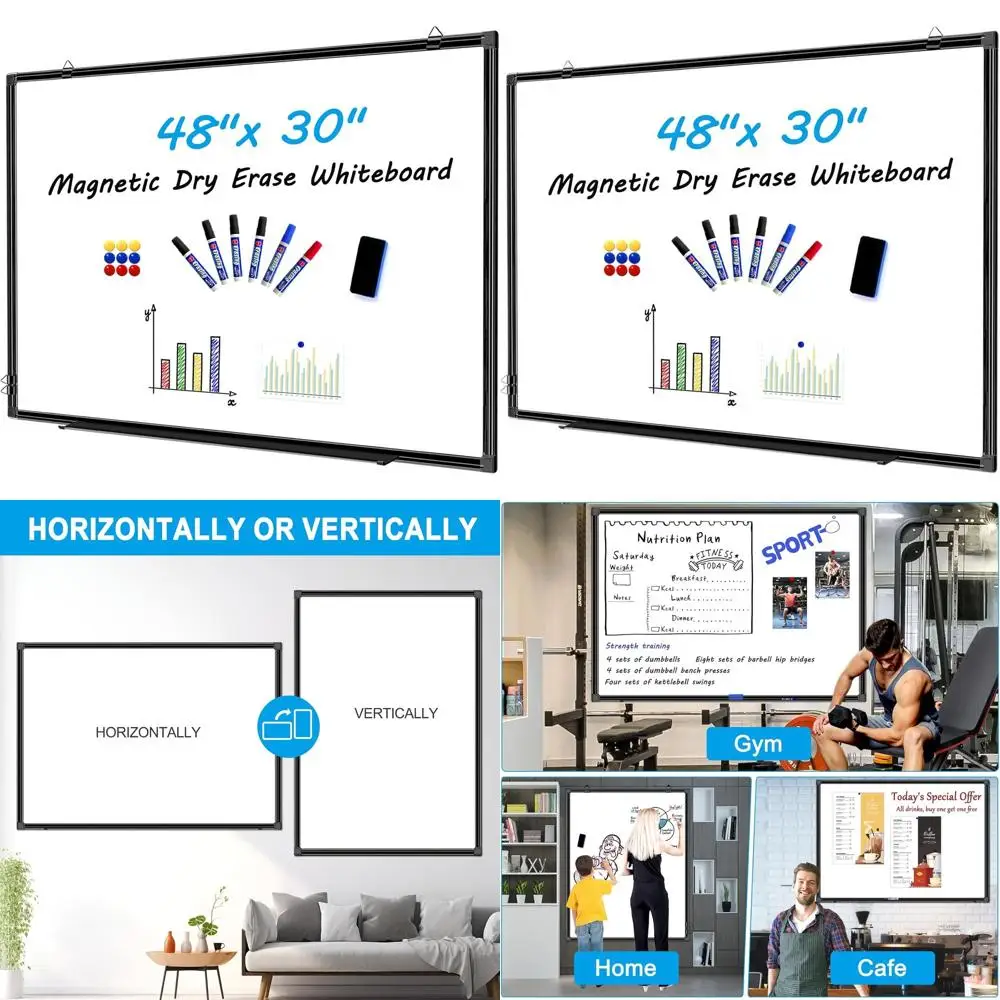 

Aluminum Framed Magnetic Whiteboard, 48x30 Inches, Dry Erase for Home, Office, Classrooms