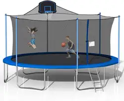 12ft Gymnastic Outdoor Trampoline with Net,Garden Park Children Adult Fitness Exercise Trampoline