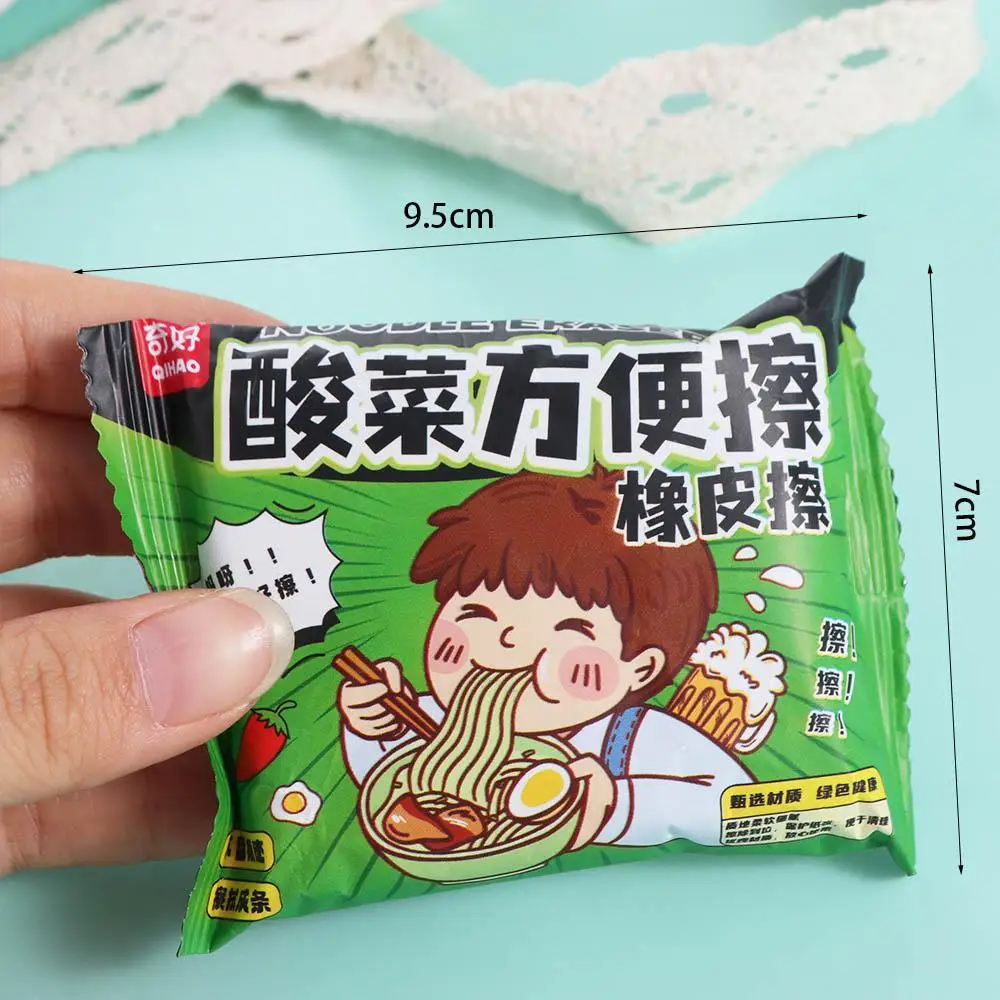 Traceless Portable Instant Noodles Eraser Funny Cute Wiping Eraser Creative Aesthetic Pencil Rubber Office