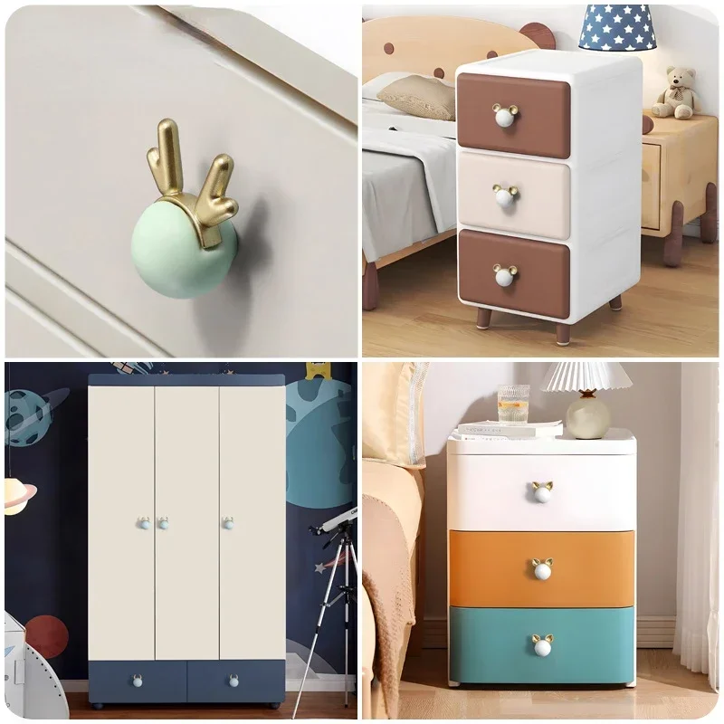 Zodiac Color Ceramics Handles for Children\'s Furniture  Cartoon Style Children\'s Room Decoration Single Hole Cabinet Pulls