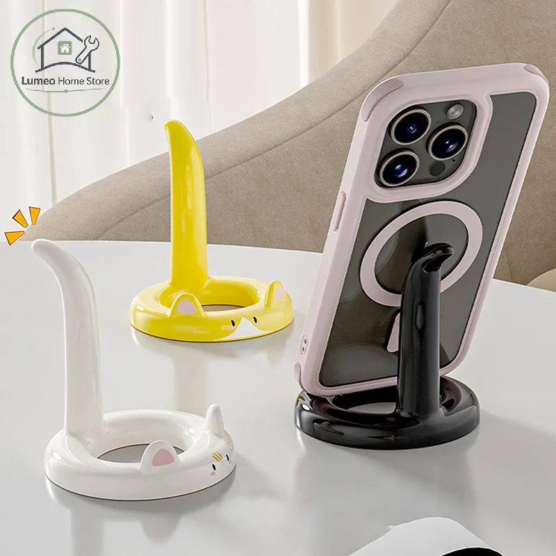Cute And Sweet Cartoon Cat Mobile Phone Holder, Creative Desktop Mini Mobile Phone Holder, Can Be Used As A Decorative Ornament