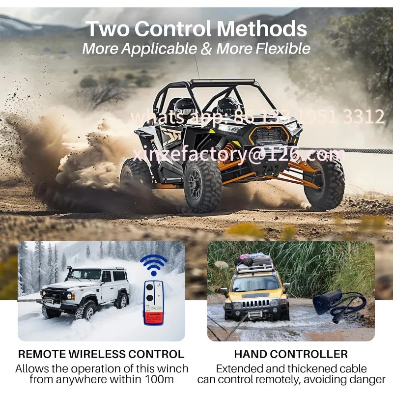 ونش كهربائي من رومارك قابل للتخصيص 12000 رطل UTV ATV ونش 12 فولت جيب ونش مع جهاز تحكم عن بعد لاسلكي وكابل فولاذي لـ ATV UTV T #3