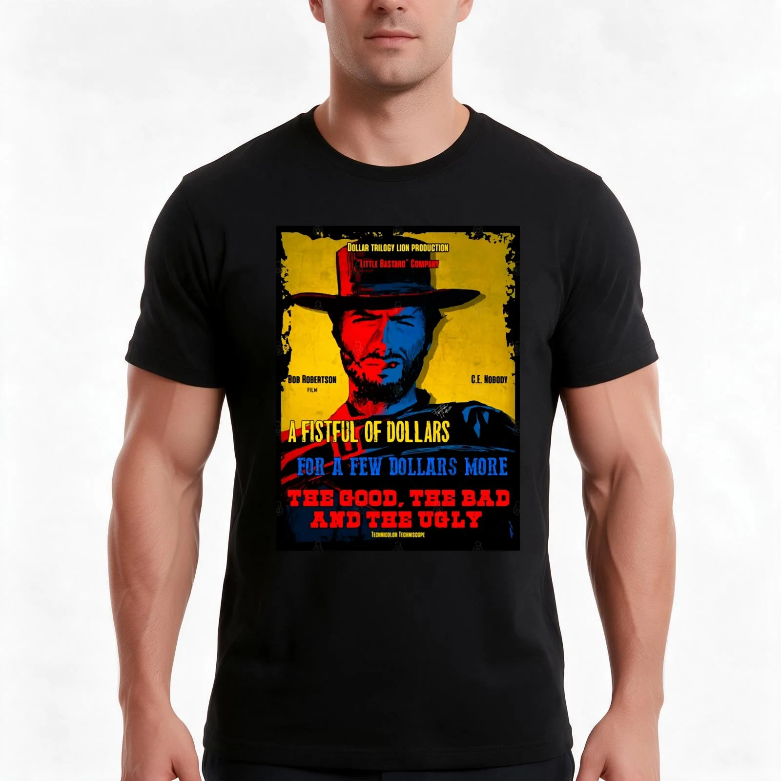 Dollar Trilogy T-Shirt, Summer Casual Cotton Tee, Oversized Streetwear Tops, Vintage Graphic Print, Loose Fit Short Sleeve
