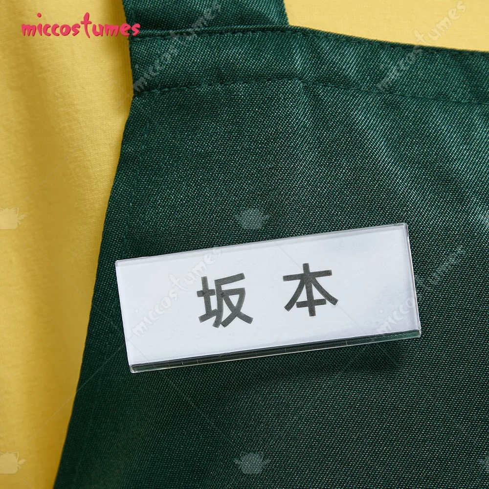 Miccostumes Anime Sakamoto Taro Cosplay Costume T-shirt with Apron and Badge Halloween Cosplay Costume - Image 6