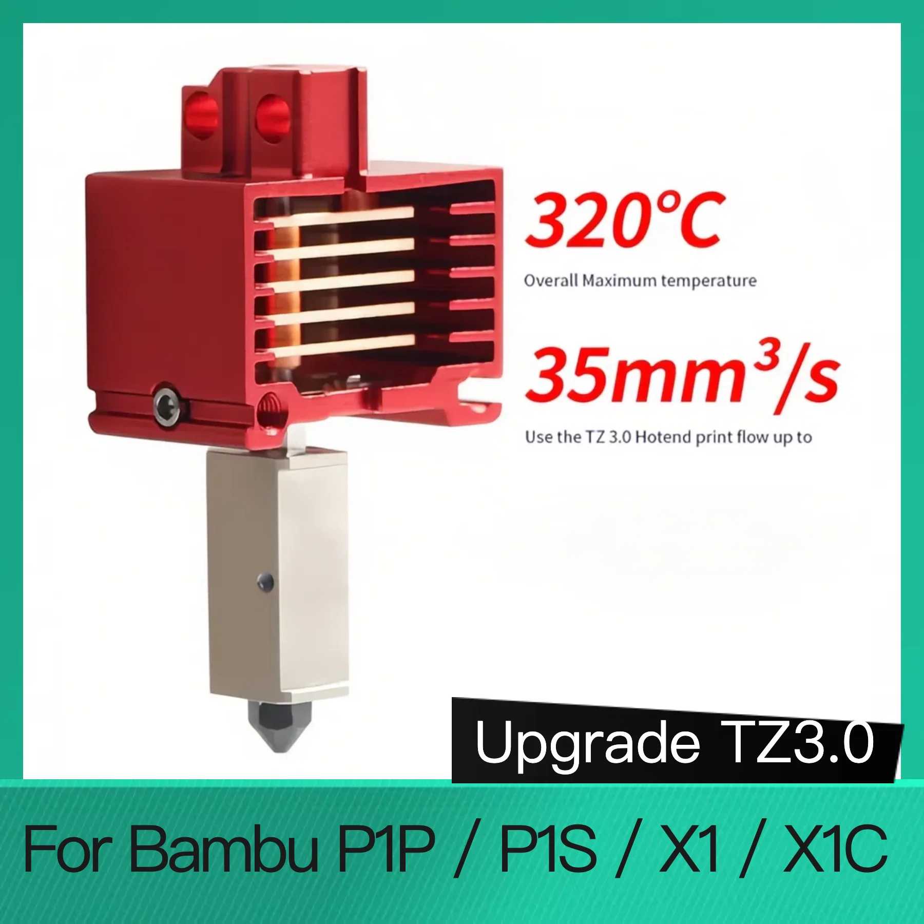 

Upgrade TZ3.0 Hotend for BambuLab P1S P1P X1 X1C TZ V3.0 Upgrade Hotend for Bamboo All Metal Hotend High Temperature Print Head