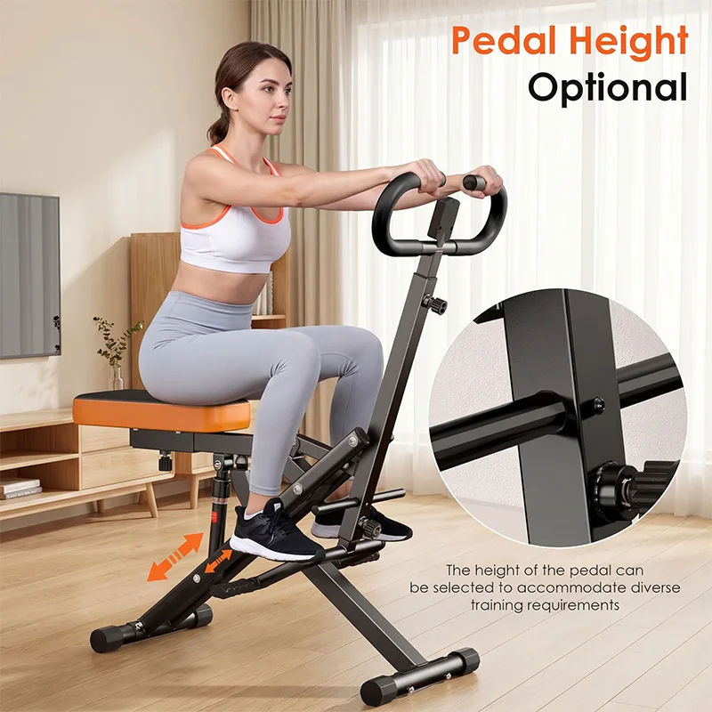 Adjustable Foldable Retractable Metal Squat Assist Riding Chair Home Fitness Training Device