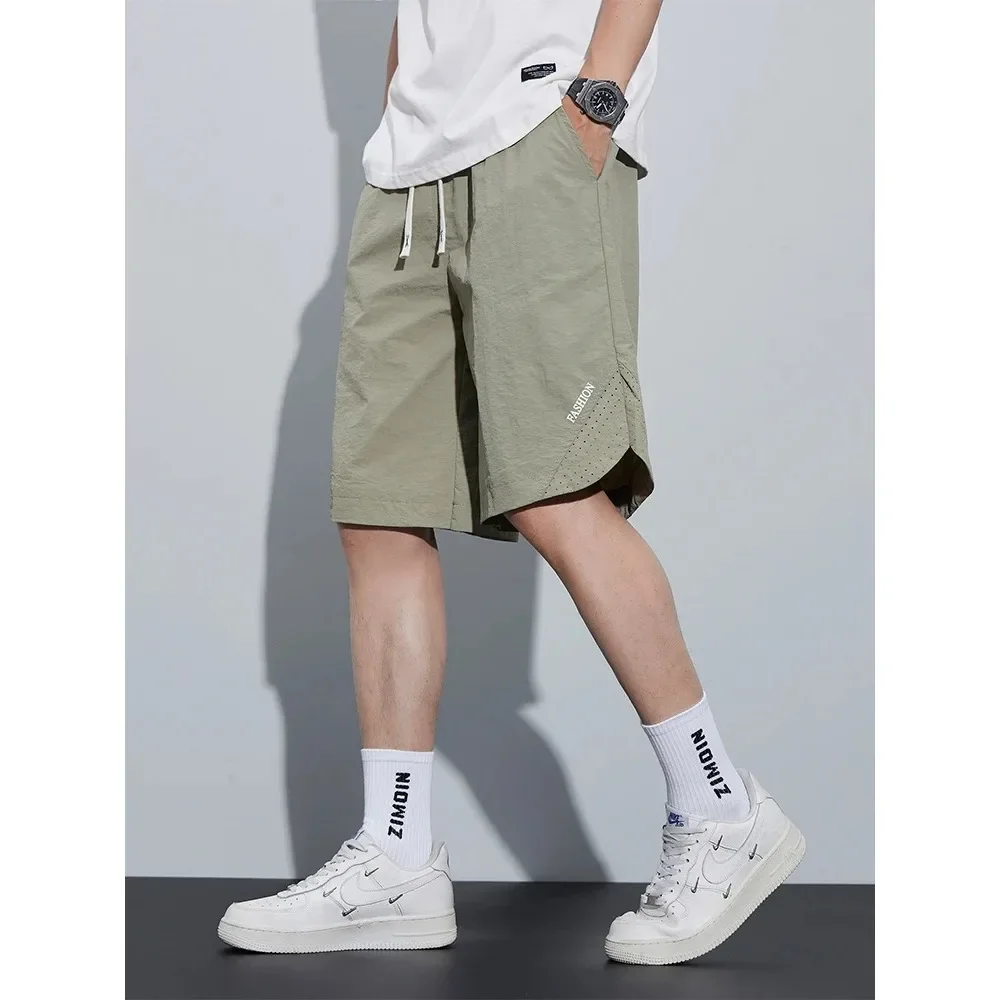 2024 New Summer Men\'s Shorts Sportswear Light&Thin Quick Dry Nylon Loose Sweat Short Pants Big Size Gym Casual Shorts 8XL