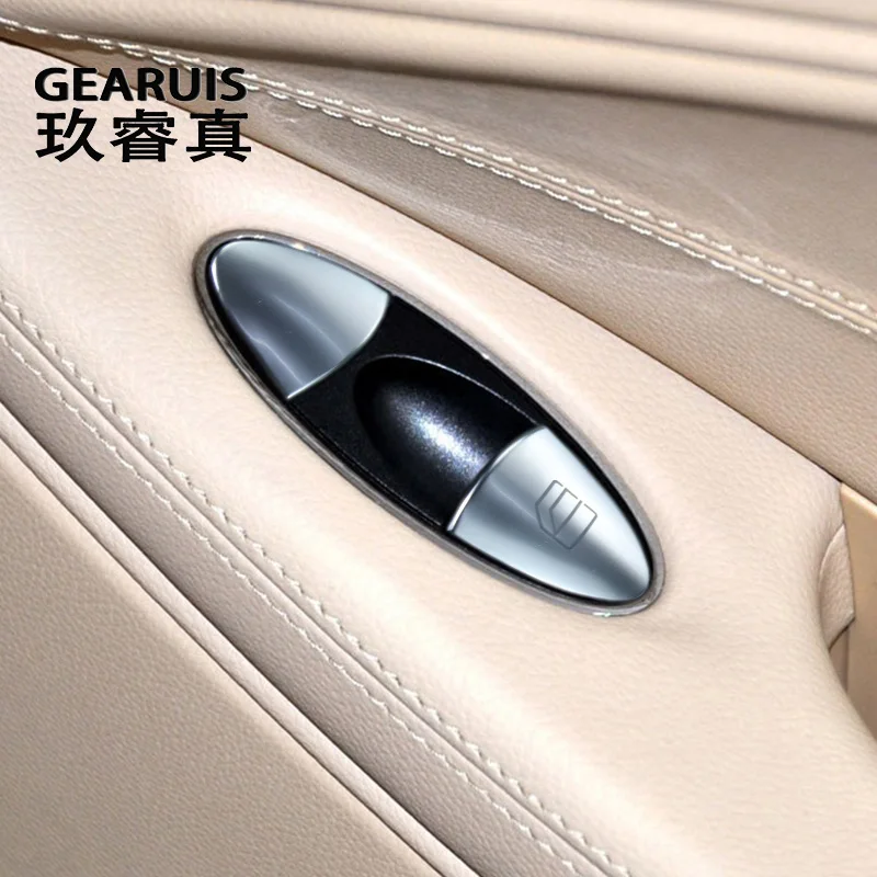 Car armrest Door Window Glass Lift Button Cover Sticker Trim For Mercedes Benz W219 CLS Class 2003-2009 Interior Accessories