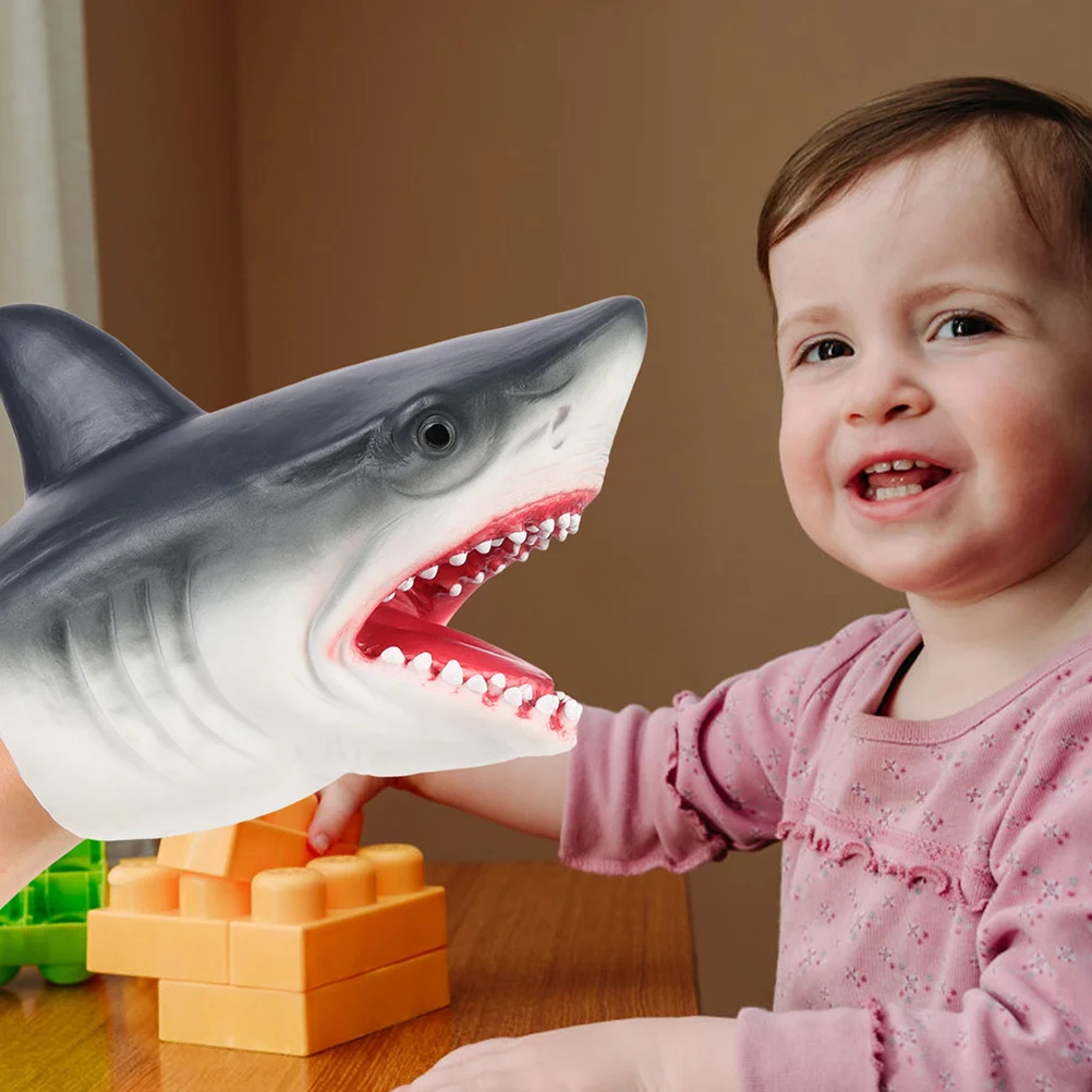 2Pcs Creative Shark Hand Puppets Educational Finger Puppet for Children Sensory Development Realistic Appearance Fun Interactive