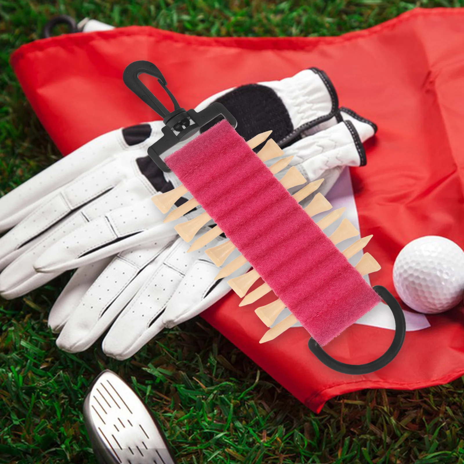 حامل تي شيرتات الجولف البلاستيكي مع مشبك قوي، تخزين سهل الوصول لملحقات الجولف، منظم تي شيرت متعدد الاستخدامات أثناء التنقل #4