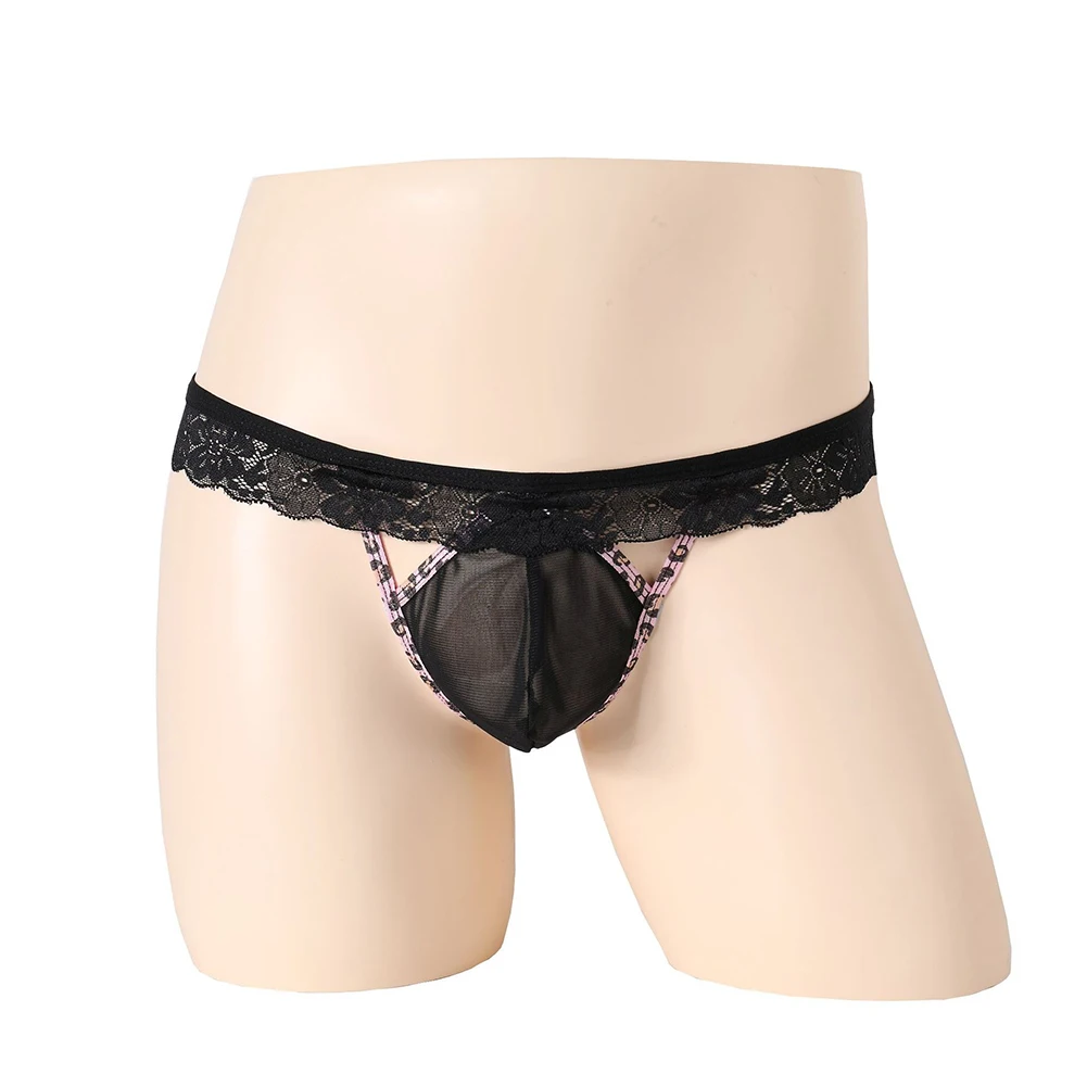 For Daily Wear Lace Mesh Underwear G-String Lingerie For Daily Wear Leopard Pattern Low Waist Regular Length Breathable