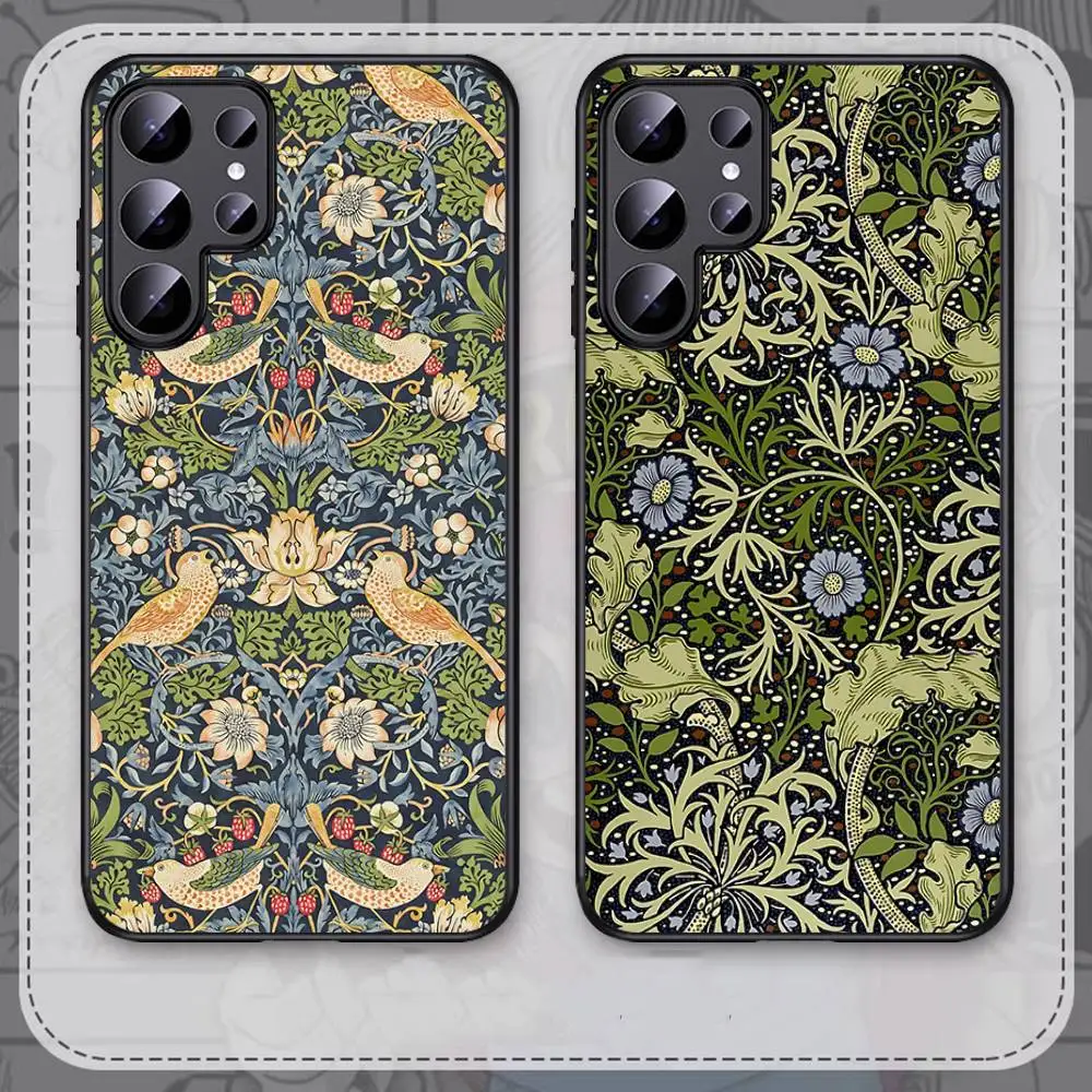 Funda para Teléfono con Diseño William Morris Thief para Samsung S 24 Fe 25 Ultra Plus 20 Lite 21 30 22 23 24 22 Ultra 5G Fundas