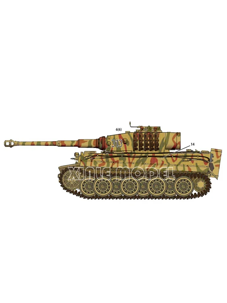 Academy 13431 Tanque pesado alemán, kit de modelo a escala 1/72 de postproducción Tiger 1