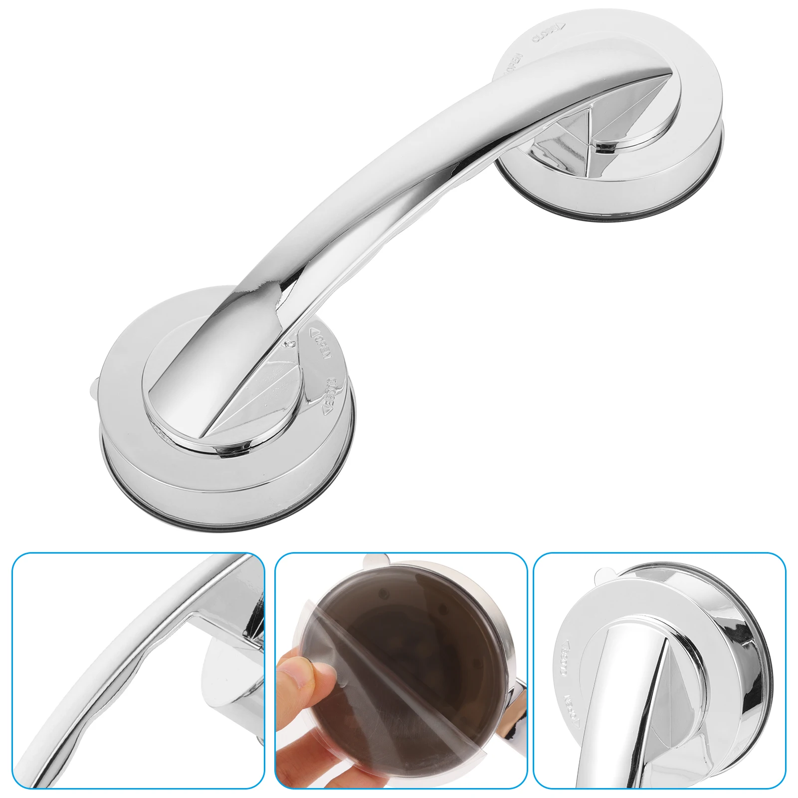 

Sturdy For Bathroom Durable Plastic Grab Bar Easy Install Reusable Bath Safety Bar Home Hotel Office Shower Suction Cup Shower