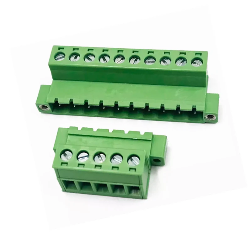 (1 Set) KF 2EDGWC 15EDGWC - 5.08mm Set of 3 Solderless Butt Connector Through Wall Terminal Block with Flange Fixing Frame 2~24P