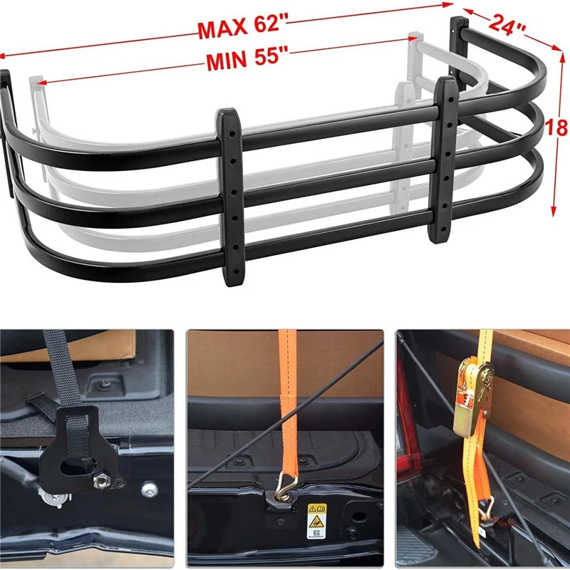 

Aluminum Truck Bed Extender Tailgate Extender Rack for F-150 Raptor GMC Sierra Pickup Truck Bed Extension