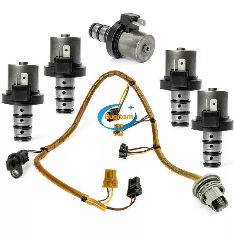 Transmission Shift Solenoid Kit With Harness F4A41 F4A42 F4A51 Compatible For Mitsubishi Hyundai Kia 46313-39051