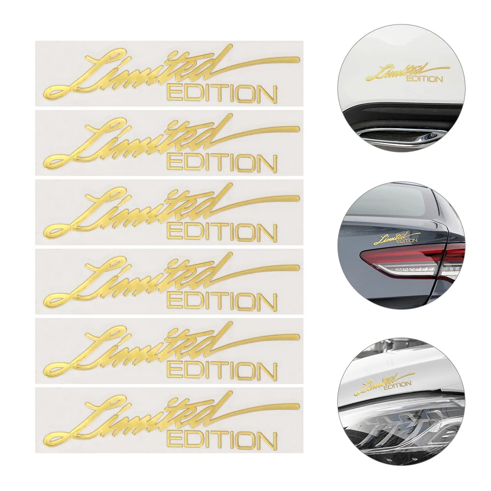 

6pcs Metal Reflective Car Decals Edition Emblems For Bumper Hood Exterior Auto Decoration Stickers Truck Accessories