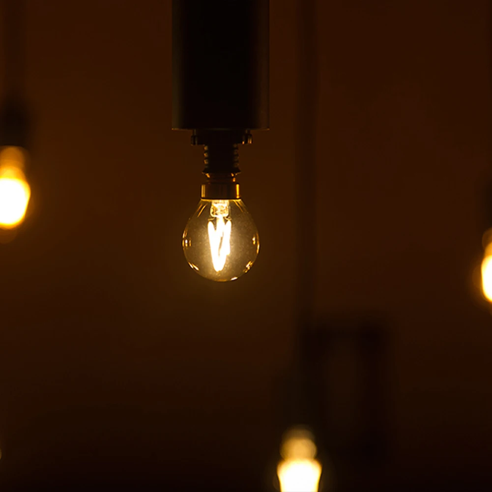 G40 Gold Tint Globe LED Filament Bulbs E14 1W Dimmable