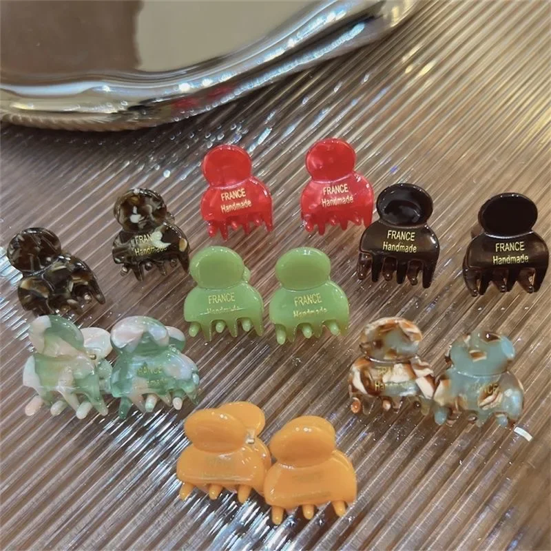 

2Pcs/Pair Mini 2cm Acetate Small Hair Claw Side Pins Acetate Hair Crabs for Girls Cute Hairpin Clips Women Hair Accessories