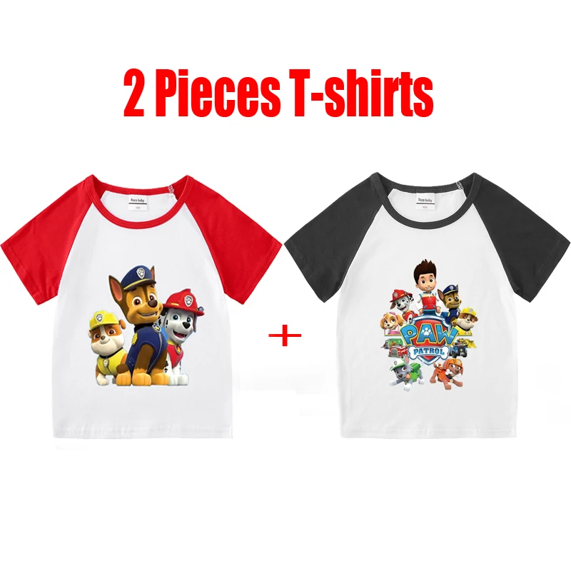 Child T-Shirt for Boys Girls Kids Shirts Baby Short Sleeve PAW Patrol Print T-Shirt Toddler Cotton Cartoon Tee Tops Clothing