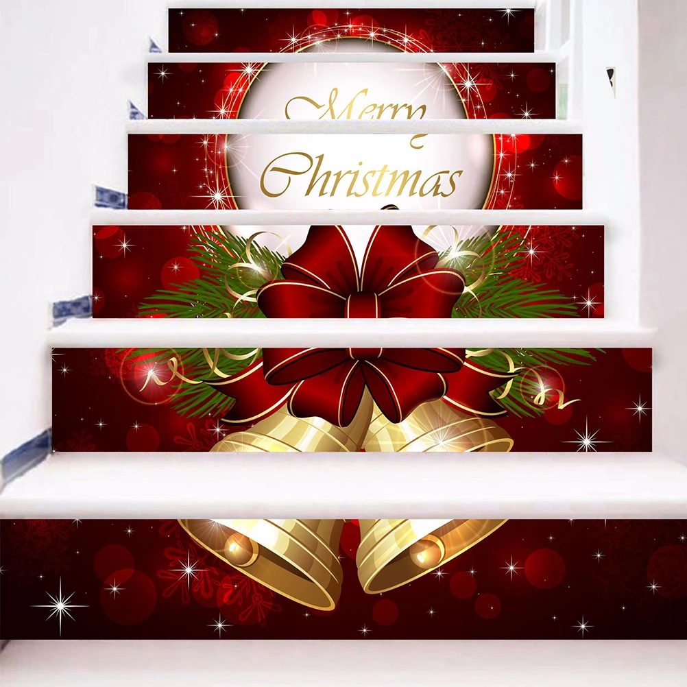 

3D Christmas Pvc Staircase Decal Self Adhesive Wall Stickers For Home Party Mural Stickers Diy Stair Murals Staircase Sticker