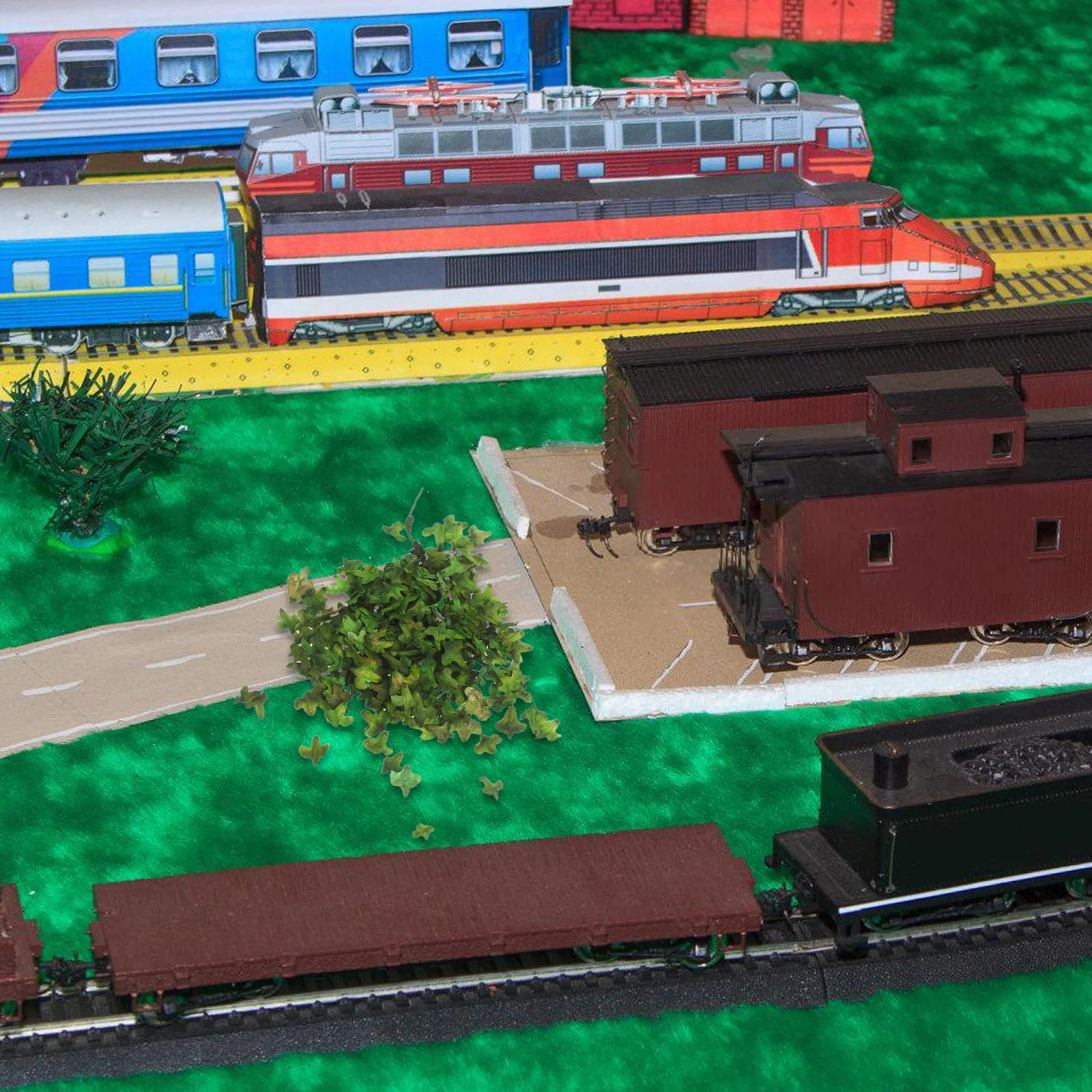 

6 бутылочек миниатюрные листья реалистичные мини-листья моделирование DIY осенний пейзаж железная дорога сад диорама рождественские деревенские принадлежности