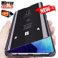 Smart Clear View Mirror Flip Case For Samsung Galaxy A16 A26 A36 A56 A55 A35 A15 A54 S22 S23 FE S24 Ultra Plus S25 Edge PU Cover