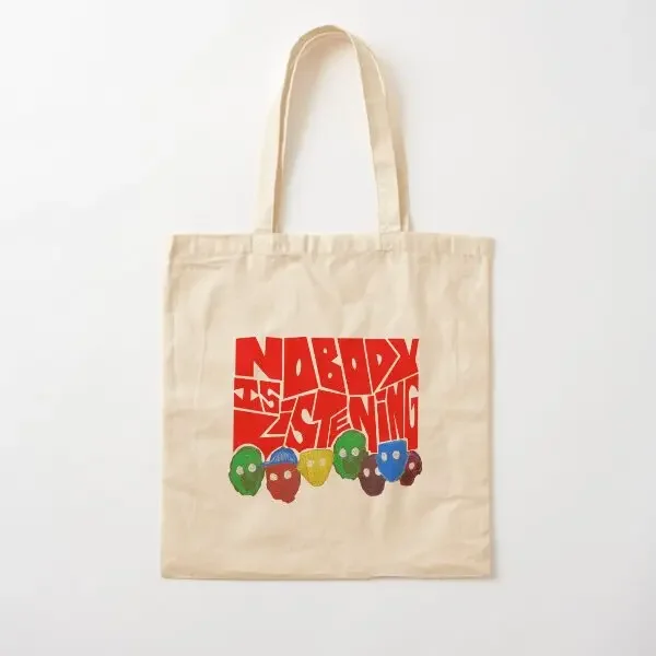 

Noy Is Listening Cotton Canvas Bag Reusable Tote Grocery Shopper Shoulder Bag Casual Handbag Unisex Printed Ladies Foldable