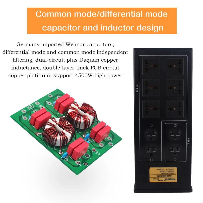Hifi US/Universal Power Filter Capacitor Lightning Shock Absorber Smart Hifi Power Socket Power outlet