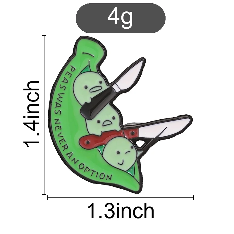 Irregular Shape Enamel Brooch Funny Pea Pod Meme Pattern Pin for People Who Love Unique Cartoon Coat Backpack Ornament
