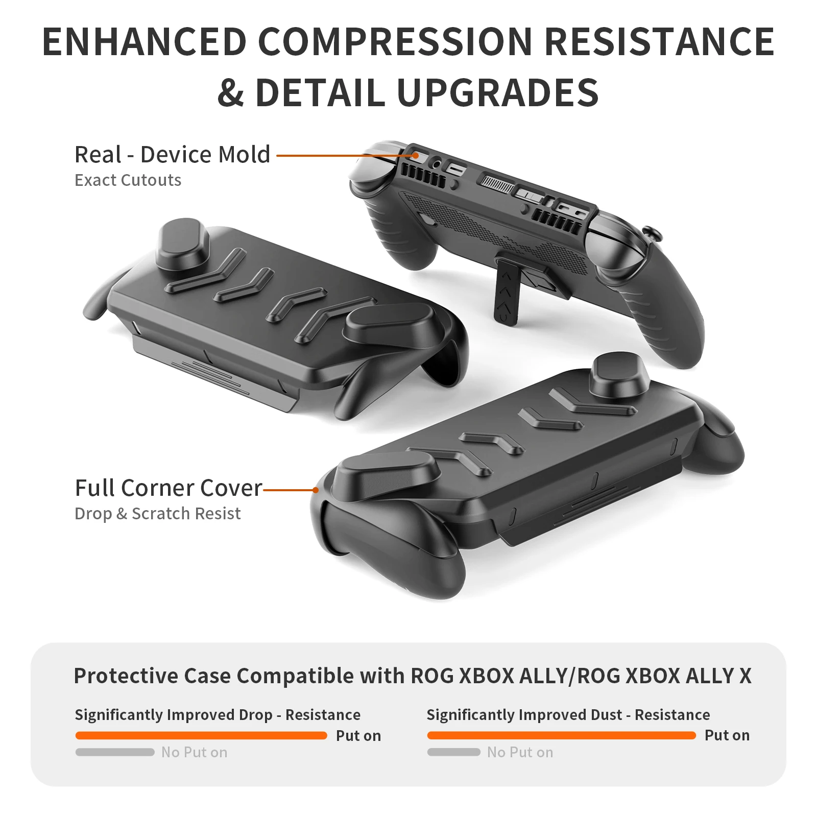 غطاء مقبض مريح لوحدة التحكم في الألعاب Rog Xbox Ally X، حافظة واقية من البولي يوريثان الحراري مع حامل ملحق حامل #2