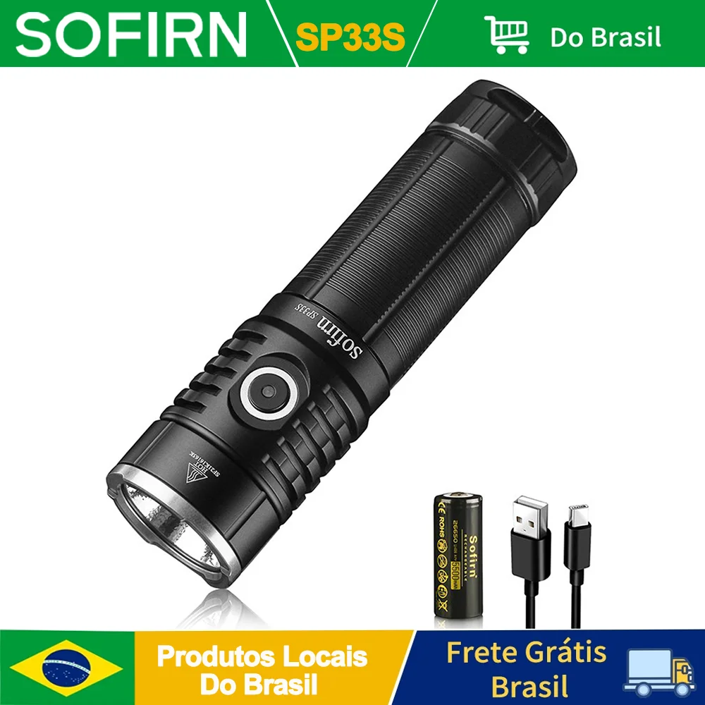 Sofirn SP33S USB C Rechargeable XHP70.2 5000lm Powerful LED Flashlight  26650 21700 Torch  with Power Bank Function