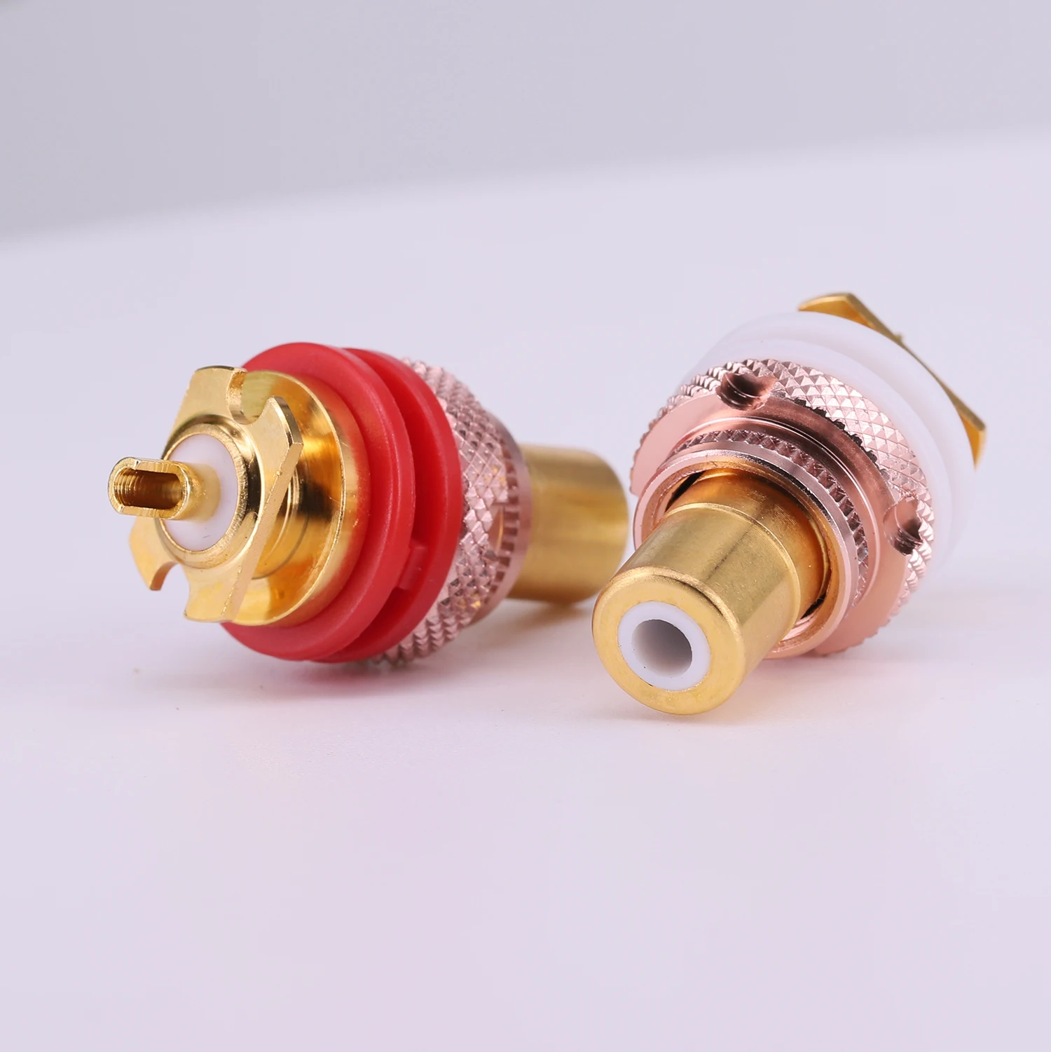 EIZZ 24K Gold Plated Brass RCA Jack Female Socket Connector For HiFi Audio Video TV CD AMP Signal Panel Chassis Mount EZ-103