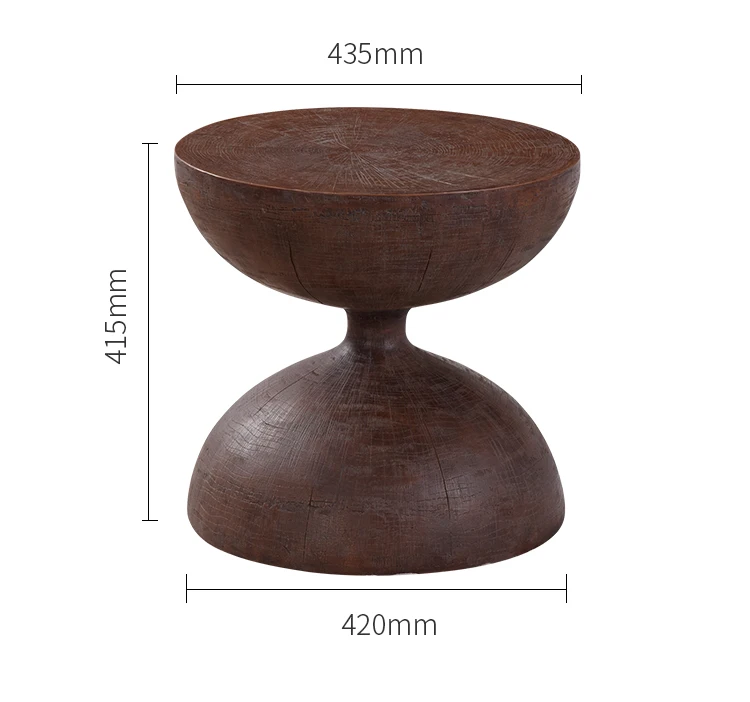 American retro high-end artistic sofa edge few solid wood log round coffee table