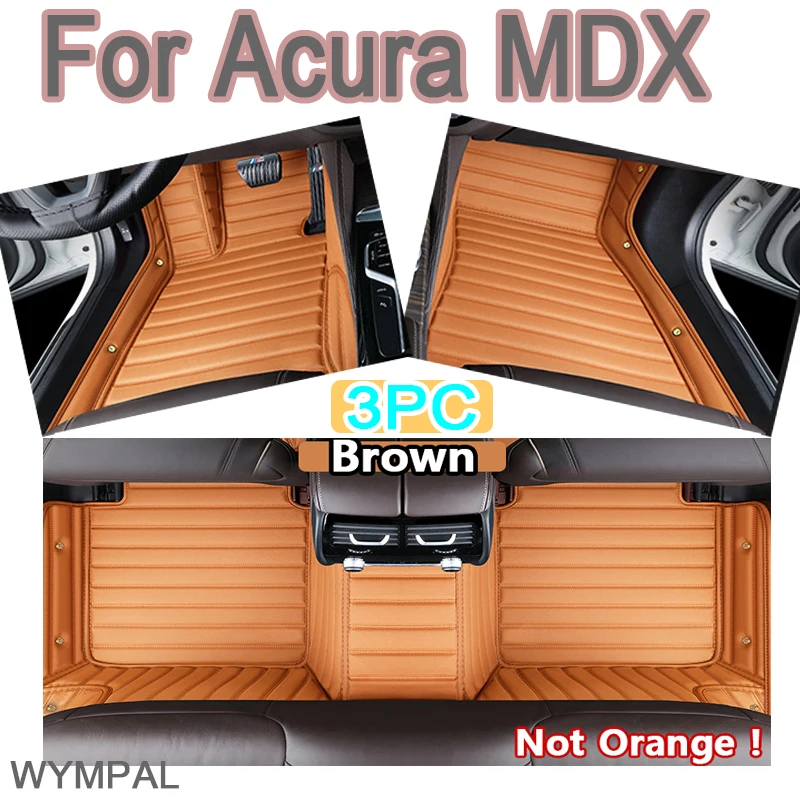 

Роскошные автомобильные коврики для Acura MDX YD8 YD9 YE1 2022 2023 2024 7-местные кожаные ковры с защитой от грязи, напольный коврик Tapis Voiture, автомобильные коврики