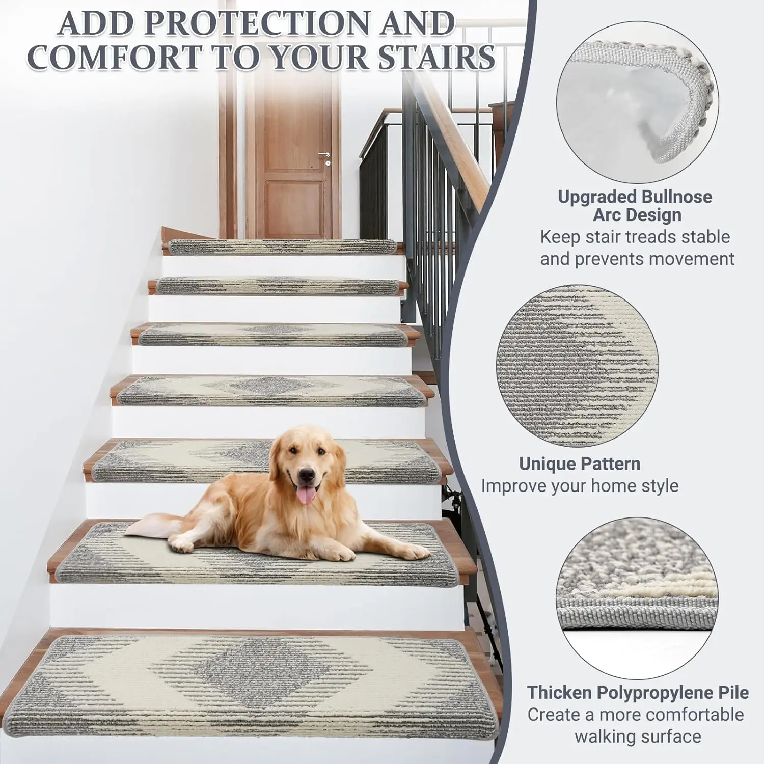 

15 шт., нескользящие лестничные ступени, напольный ковер, коврик, деревянные ступеньки, противоскользящая ступенька для домашних животных, безопасная