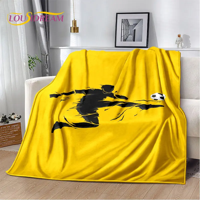 3D Bóng Đá Nghệ Thuật Hoạt Hình Mềm Mại Sang Trọng Chăn, dép Nỉ Chăn Ném Chăn Cho Phòng Ngủ Phòng Khách Sofa Giường Dã Ngoại Bao Bettdecke