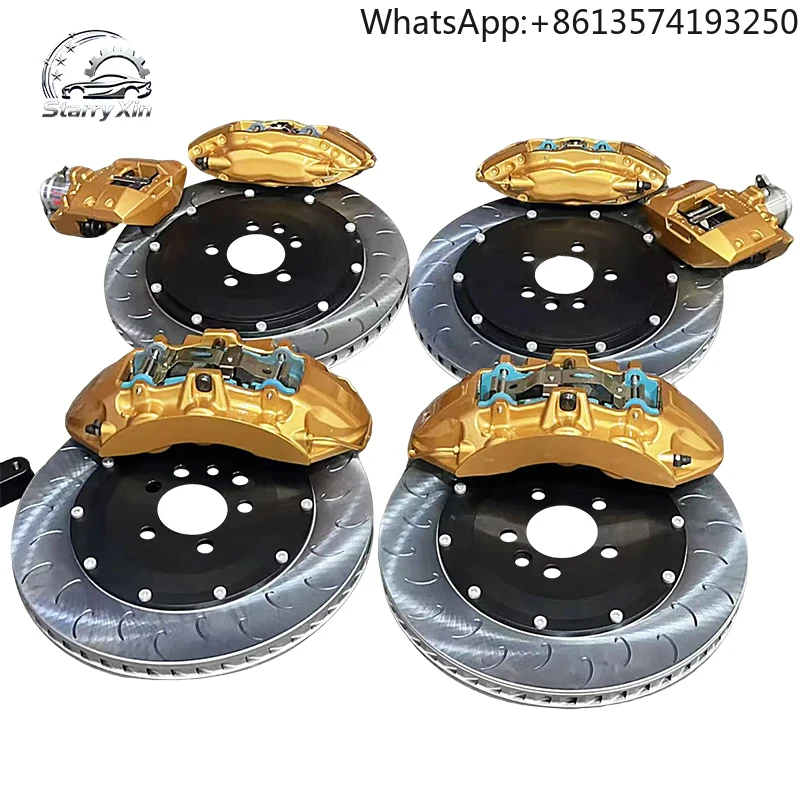 Conjunto de Frenos Completo con Calibradores de 4/6 Pistones, Rotor Ventilado, Pastillas Cerámicas y Kit de Herrajes, Compatible con Ford F150, Explorer y Mustang