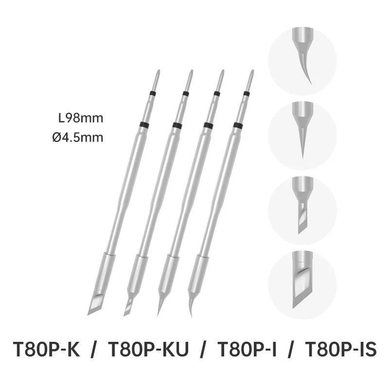 Imagem -02 - Alientek-pontas de Ferro de Solda Ferramentas de Solda T80 T80p T12 Ponta C245 C210 sem Chumbo Núcleo de Aquecimento T80-i ku k is Ponta