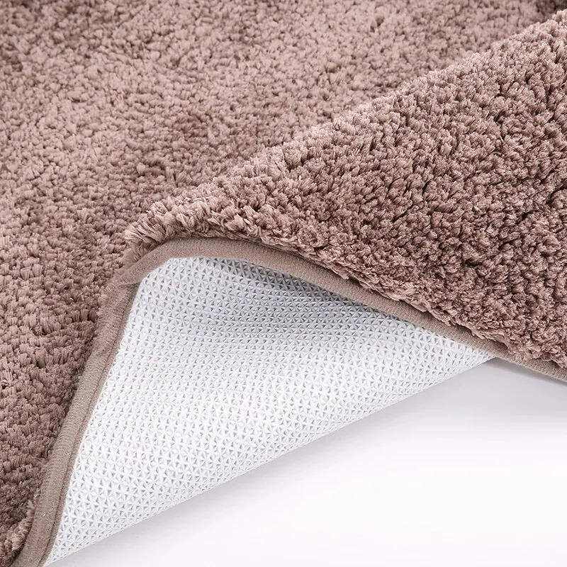 Modern Minimalist Solid Color Floor Mat, Square Long Plush, Thickened Absorbent Carpet, Bathroom Door Mat, Non Slip Mat image 5