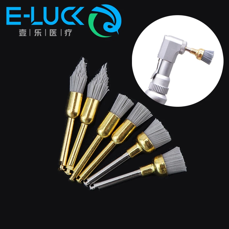 Dental Polishing Brush Aluminium Oxide Latch Bowl Flat Teeth Polisher Prophy Brushes for Low Speed Handpiece