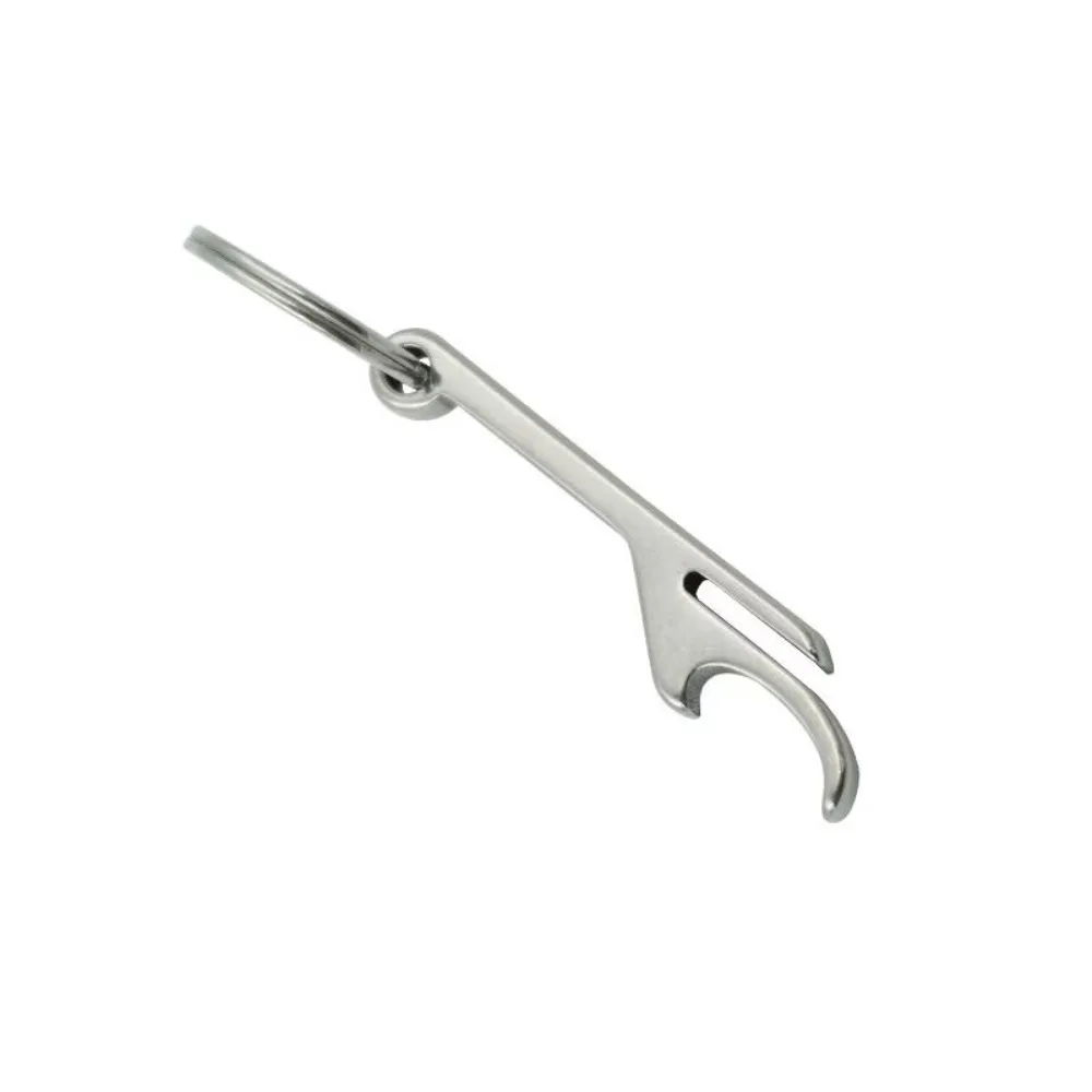 Tragbarer Mini-Flaschenöffner Schlüsselanhänger aus Edelstahl, Multifunktionales Camping-Outdoor-Werkzeug, Schlüsselring, Taschenanhänger, Geschenk – Detail 6