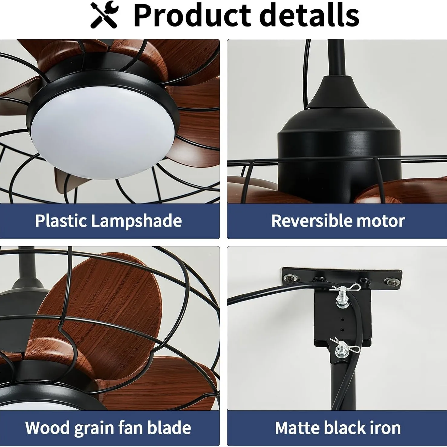 Waterproof sunscreen gazebo fan light Cross-border sun room courtyard decoration ceiling fan light Cage moisture-proof light