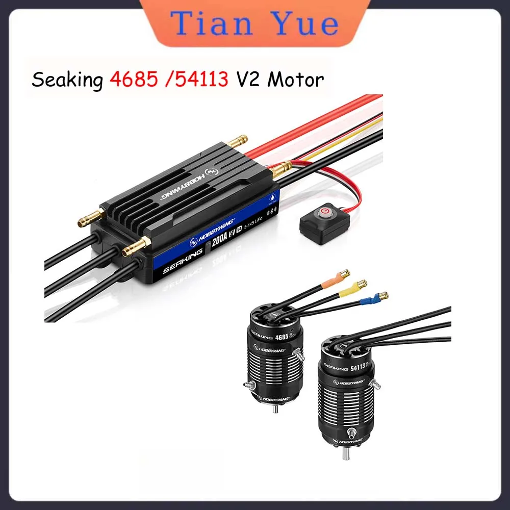 Silnik bezszczotkowy 200A/300A HV V4 ESC Hobbywing SEAKING 4685SL/54113SL V2 900KV 1500KV 800KV do łodzi RC chłodzonych wodą