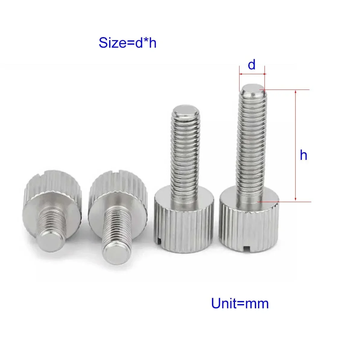 

304 Stainless Steel Slotted Single Head Hand Screw M3M4M5M6