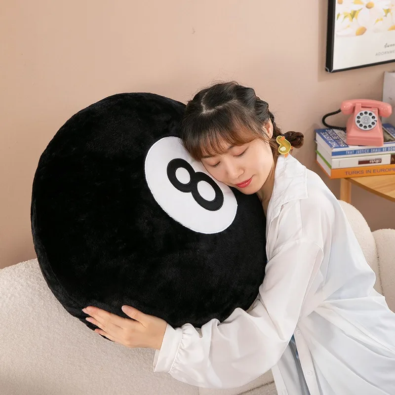 

Creative Billiard 8 Ball Plush Pillow Sofa Cushion Stuffed Toy for Home Decor Fun Gift Idea Cute Accent