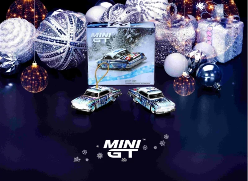 MINI GT 1:64 Lincoln Capri Christmas Hot Rod by Tim Sadchikov 2024 Christmas Diecast Model Car