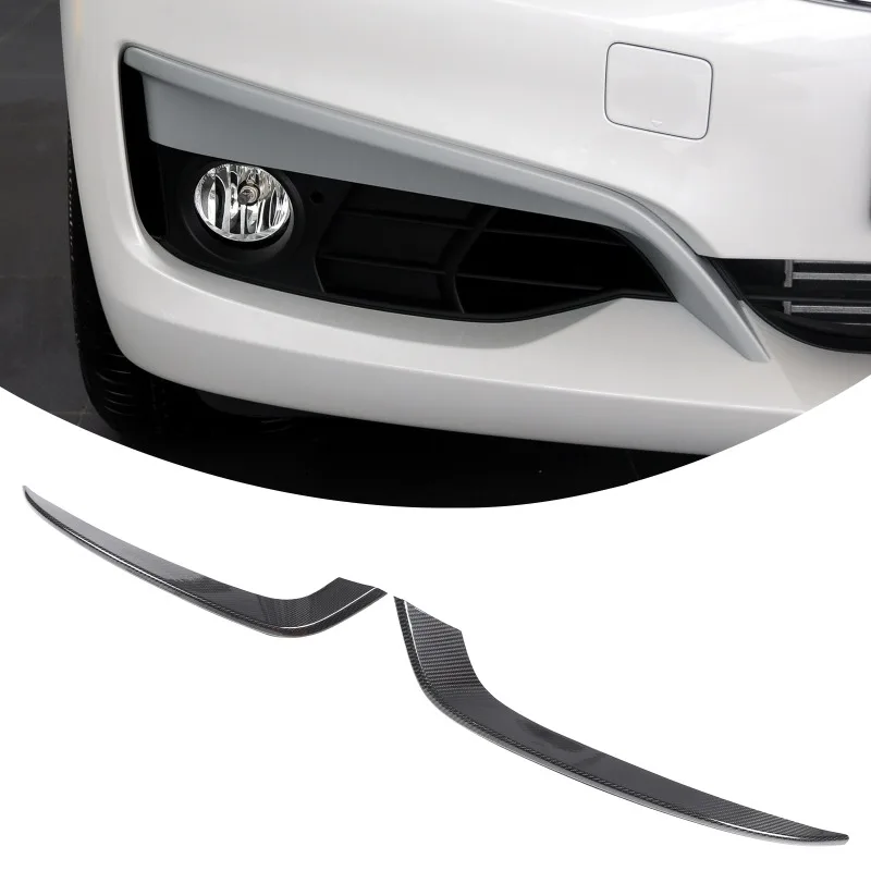 

2PCS Real Carbon Fiber Bumper Front Fog Light Trim Sticker for 2013-2018 BMW 3 Series GT F34 Car Exterior Accessories